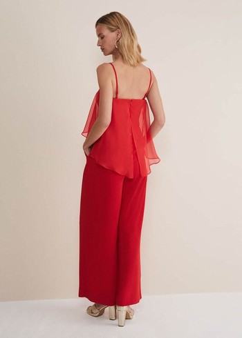 Phase Eight Anna Red Wide Leg Jumpsuit Red Australia | YP4352176